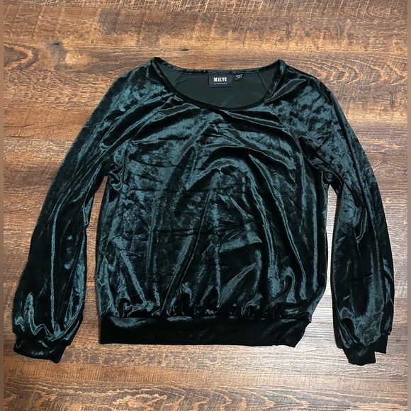 Maeve By Anthropologie Candace Jewel Toned Velvet Top Size Medium Green - Picture 2 of 5